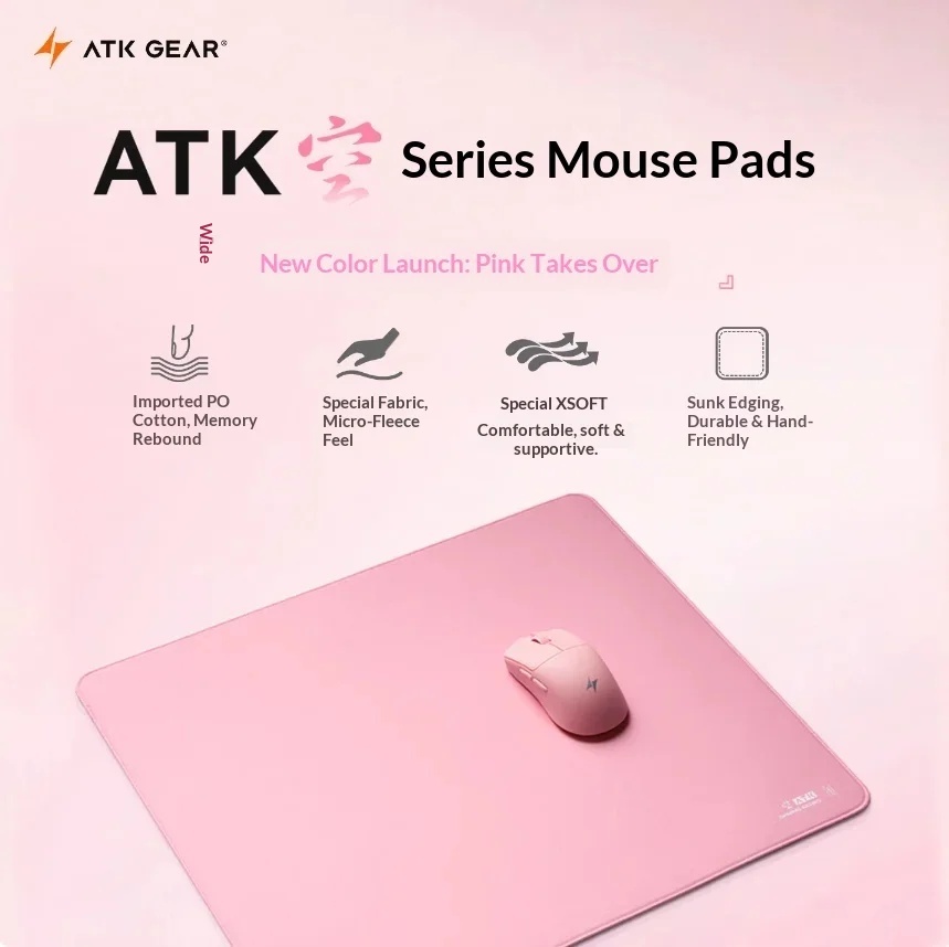 ATK Sky Pink Large Gaming Mous - огляд і ціна Pc Gaming Pink